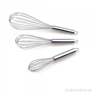 Honbay Set of 3 Kitchen Stainless Steel Whisks 8+10+12 for Beating Eggs Stir Butter Salad mix Flour and Blending Whisking - B06Y63RSZL